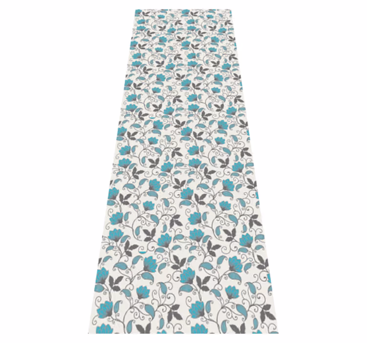 Naravne vinilnea preproga teal lotus cvet - TenStickers