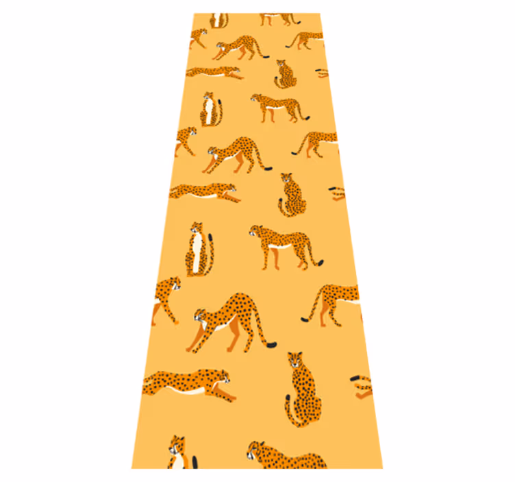 Tepih z živalskim potiskom rumeni leopardji grafični vzorec - TenStickers