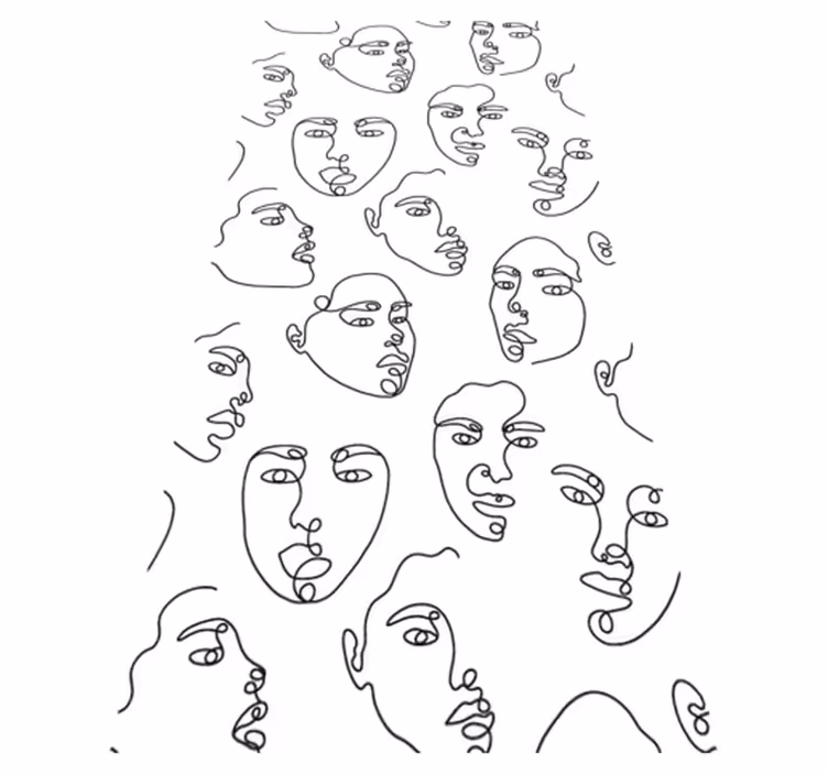 Sodobne vinilne preproge vzorec obrazov v linijah - TenStickers