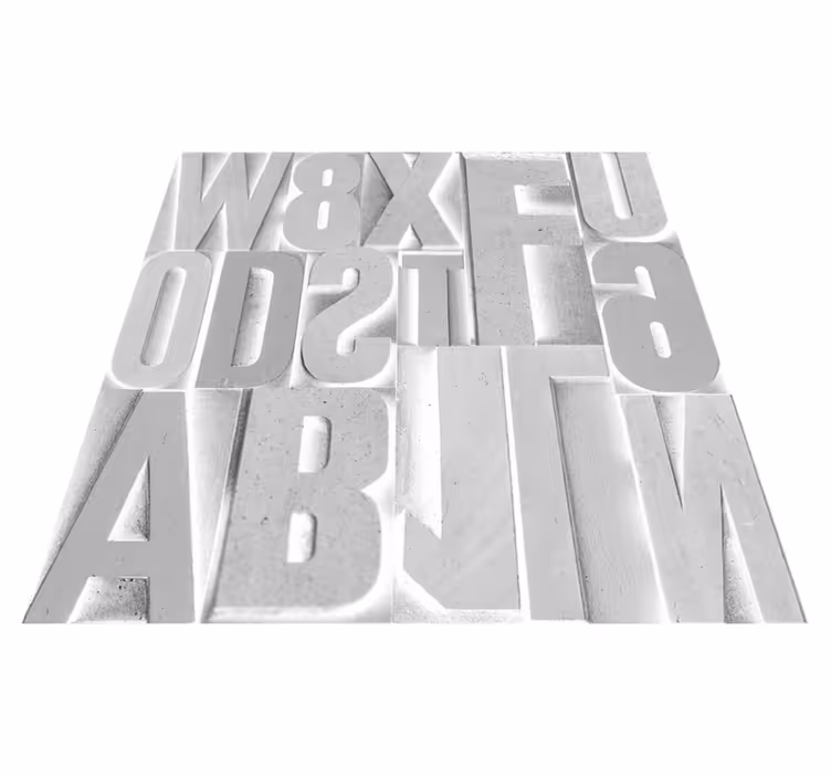 Vinilne preproge z napisom 3d sivi napisi - TenStickers