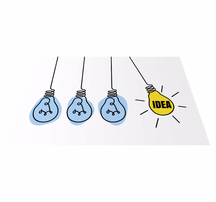 Vinilne preproge z napisom ideje z lučkami - TenStickers