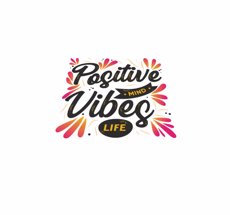 Vinilne preproge z napisom pozitiven um pozitivne vibracije - TenStickers