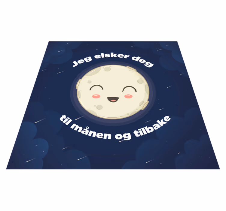Vinilne preproge z napisom ljubim te do lune - TenStickers