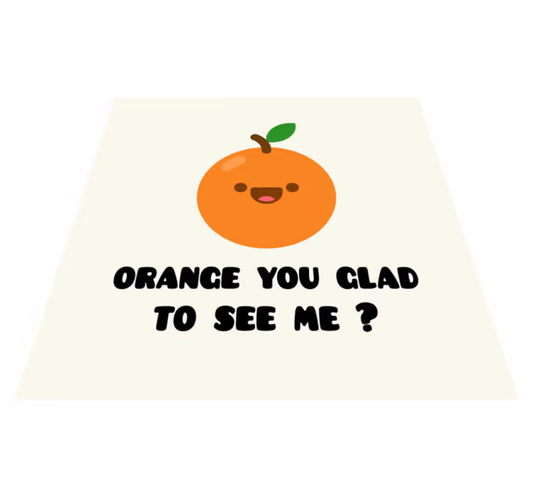 Vinilne preproge z napisom smešna misel z oranžno - TenStickers
