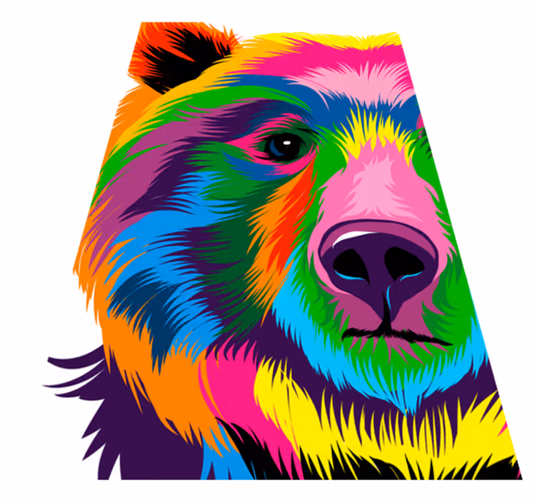 Vinilne preproge z geometrijskimi vzorci barvni medved - TenStickers