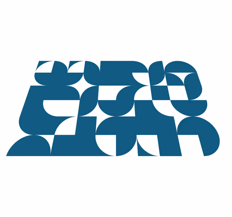 Vinilne preproge z geometrijskimi vzorci modri krog - TenStickers