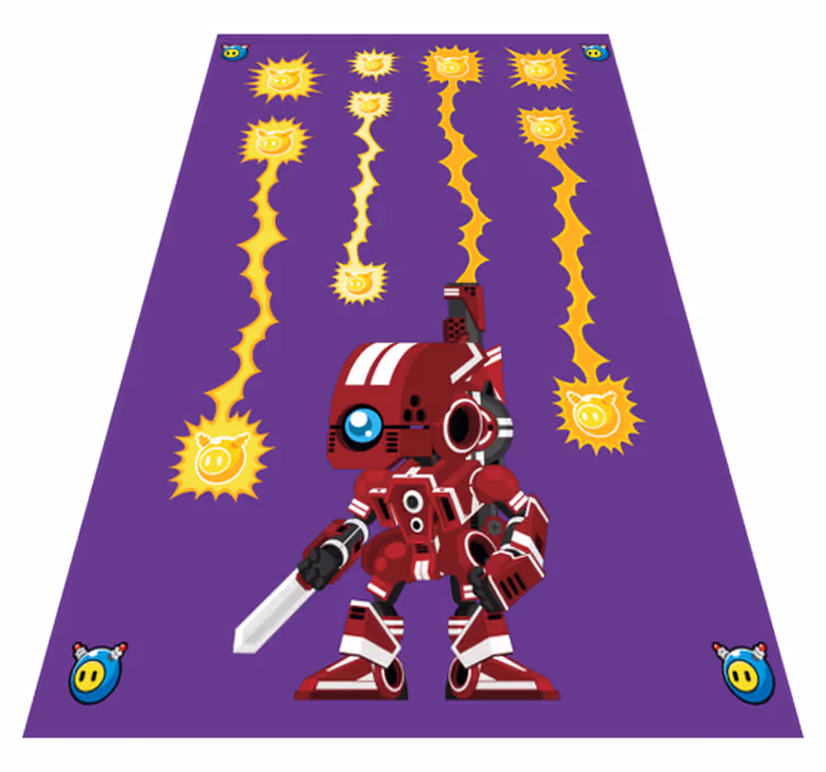 Vinilna preproga z igre robot strelja navzgor - TenStickers