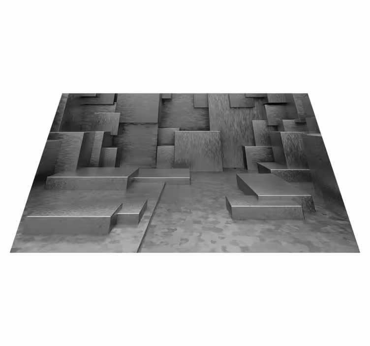 Siva vinilna preproga geometrijski abstraktni bloki - TenStickers