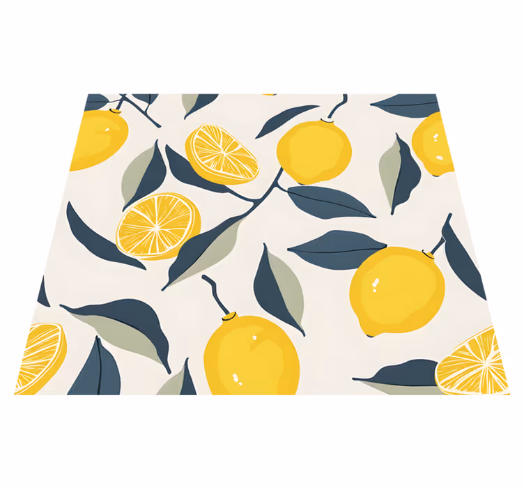 Rumeno vinilno preproga z limonastim vzorcem - TenStickers