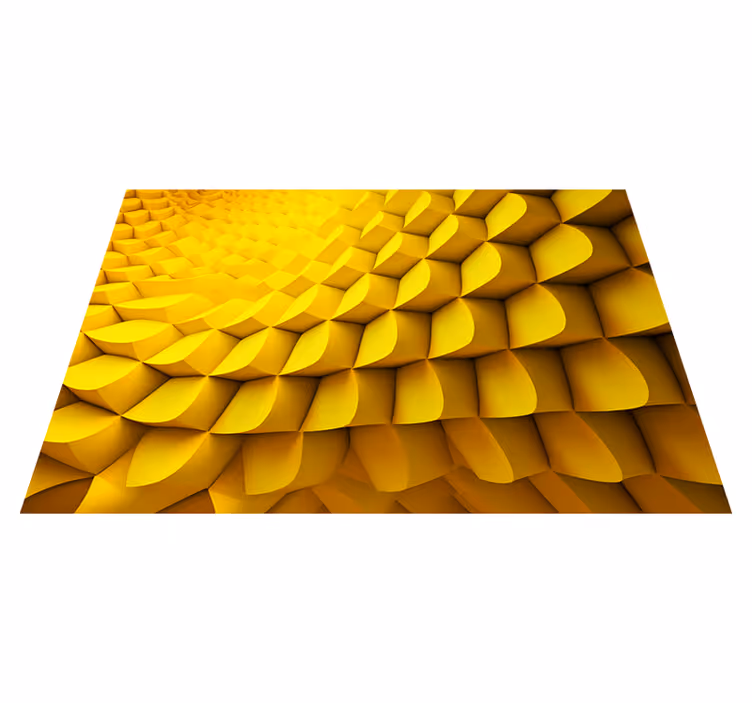 Rumeno vinilno preproga futuristična geometrija - TenStickers