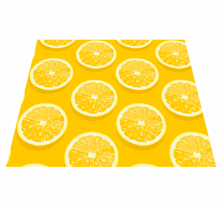 Rumeno vinilno preproga narezane limone - TenStickers