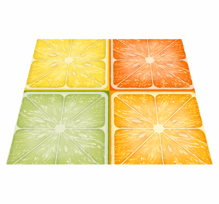 Rumeno vinilno preproga barvita citrusna tekstura - TenStickers