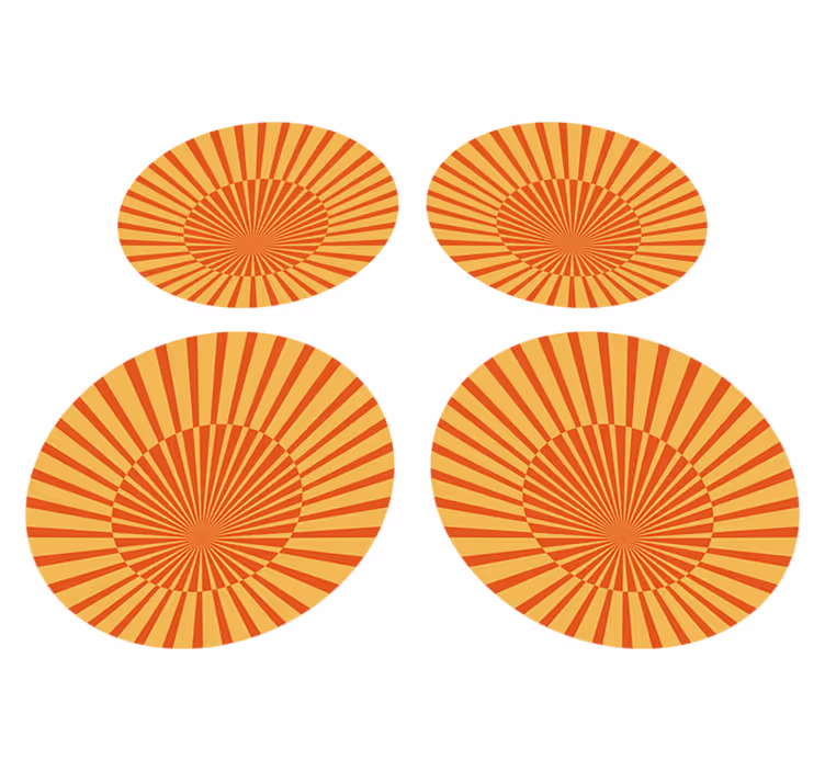 Oranžni vinilni preproga 70-ih sončni krog - TenStickers