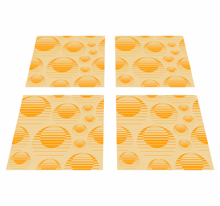 Oranžni vinilni preproga retro sončni vzorec - TenStickers