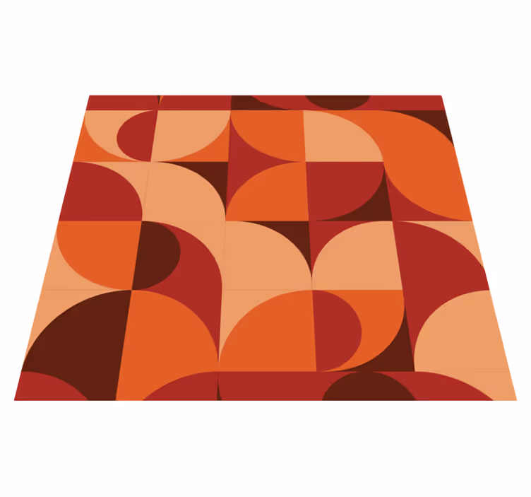 Oranžni vinilni preproga retro rdeč tisk - TenStickers