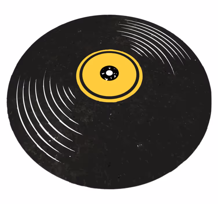 Črni vinilni preproga vintage vinilni albumi - TenStickers