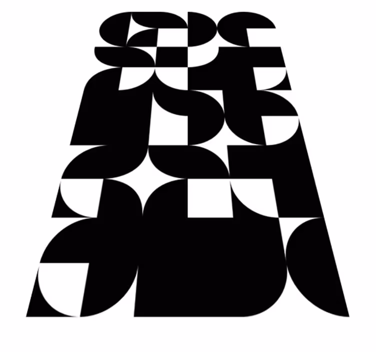 Črni vinilni preproga črni krog geometrijski vzorec - TenStickers
