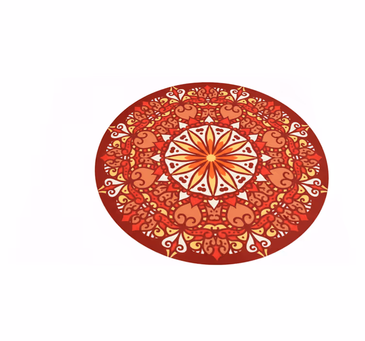 Rdeči vinilni preprogi luksuzna okrasna barvita mandala - TenStickers