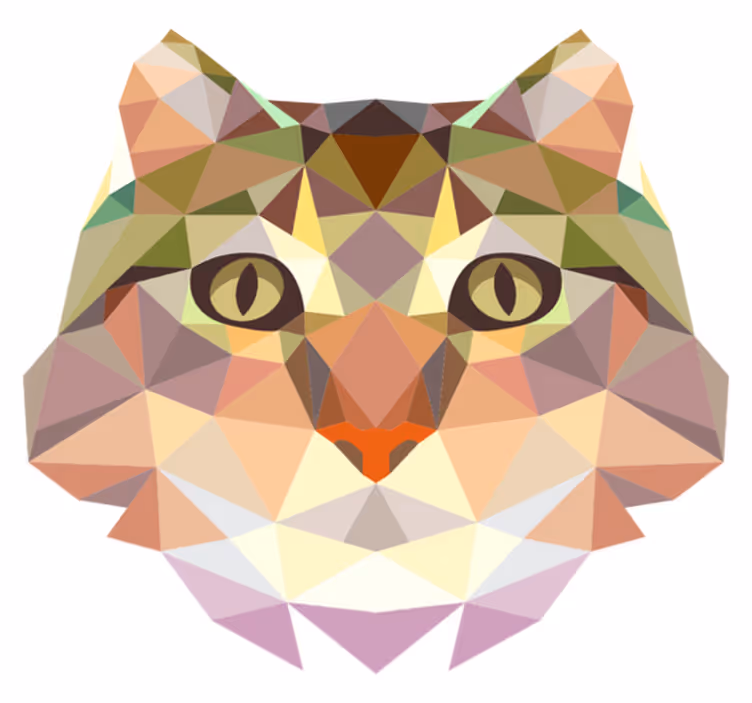 Neverjetna geometrijska mačja vinilna preproga - TenStickers