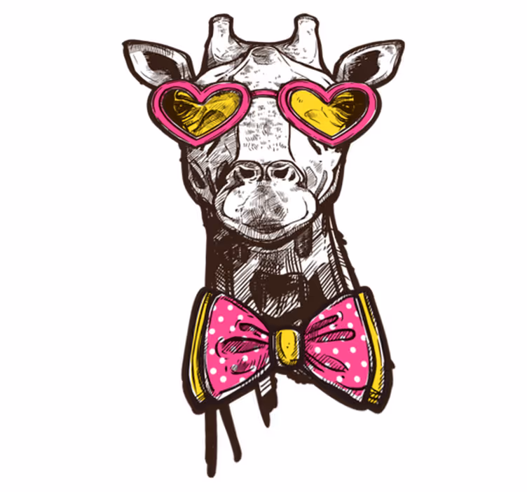 Izvirna vinilna preproga hipster žirafe - TenStickers