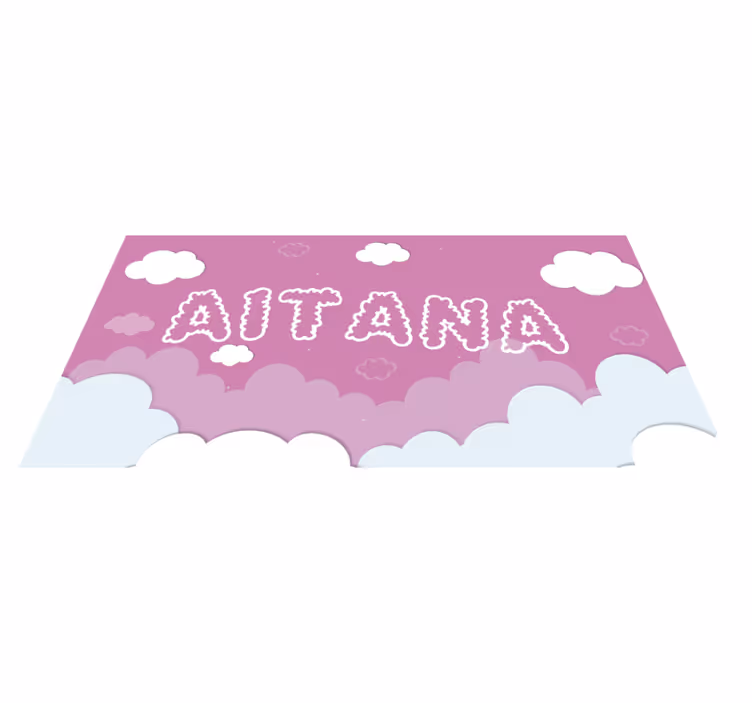 Personalizable roza nebeske dojenčke vinilna preproga - TenStickers