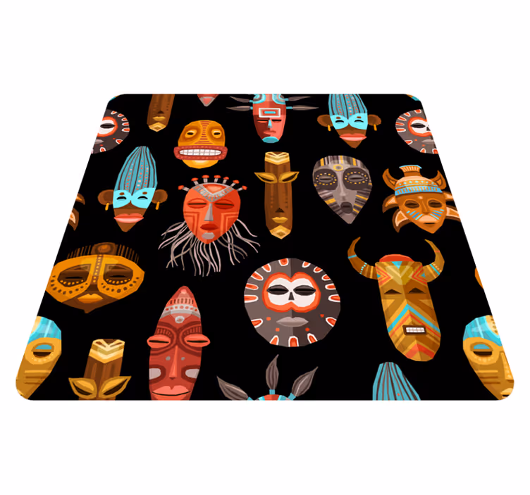 Plemenske maske etnične vinilne preproge - TenStickers