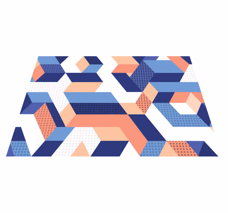 Moderna 3d geometrijska vinilna preproga - TenStickers