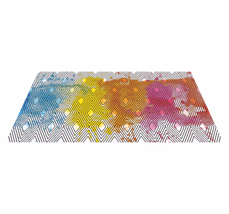 Večbarvni geometrijski vzorec moderni vinilni podi - TenStickers