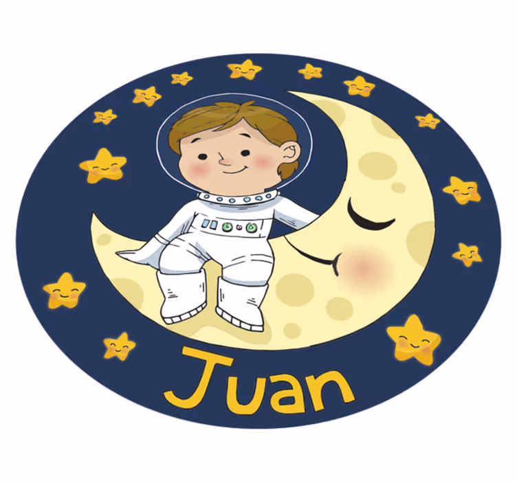 Fant astronavt z otrokom imena vinilna preproga - TenStickers