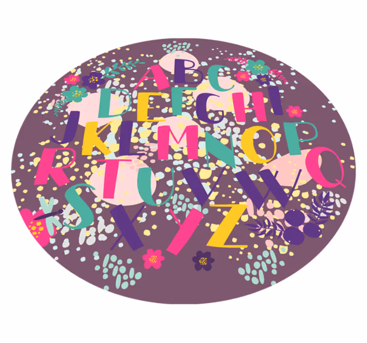 Cvetna abeceda vinilna preproga - TenStickers
