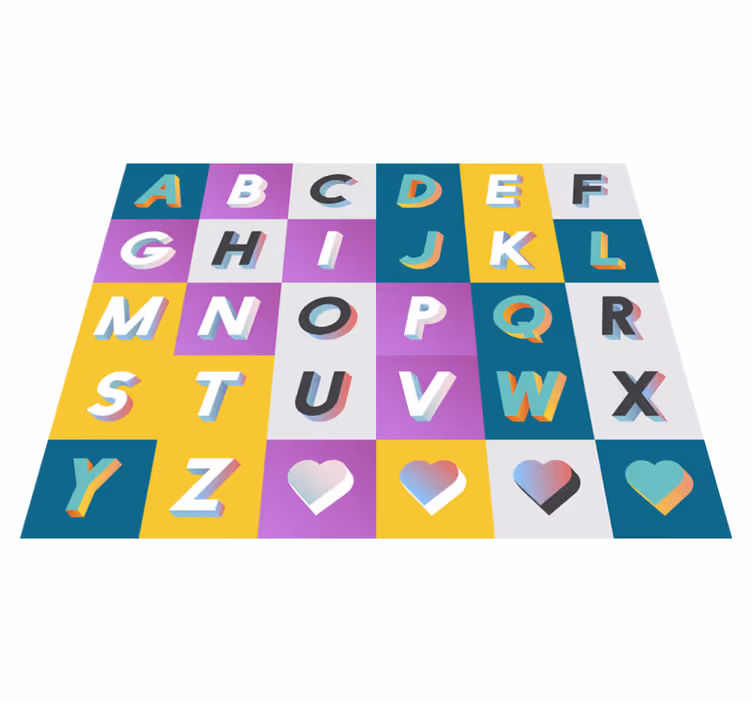 Sodobna abeceda vinilna preproga - TenStickers