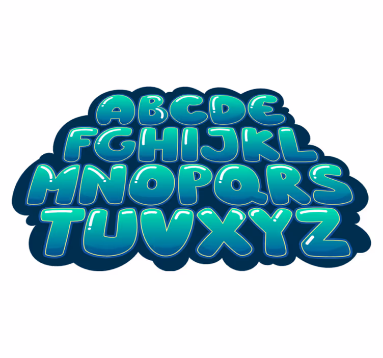 čudovita abeceda mehurčki vinilna preproga - TenStickers