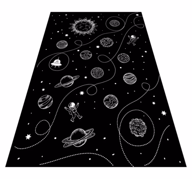 čudovite zvezde in planeti rišejo vinilno preprogo - TenStickers