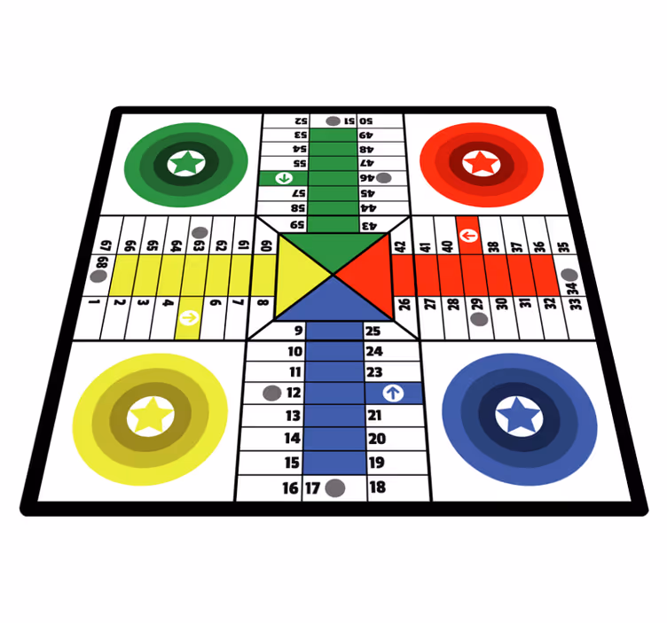 Omamljanje parchis namizna igra vinilna preproga - TenStickers