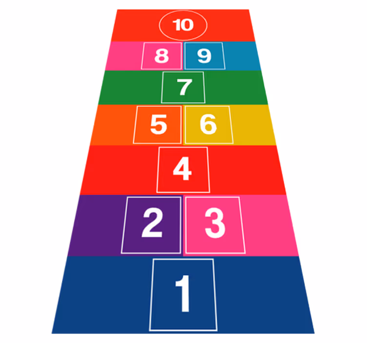 Barvita igra hopscotch vinil preproga - TenStickers