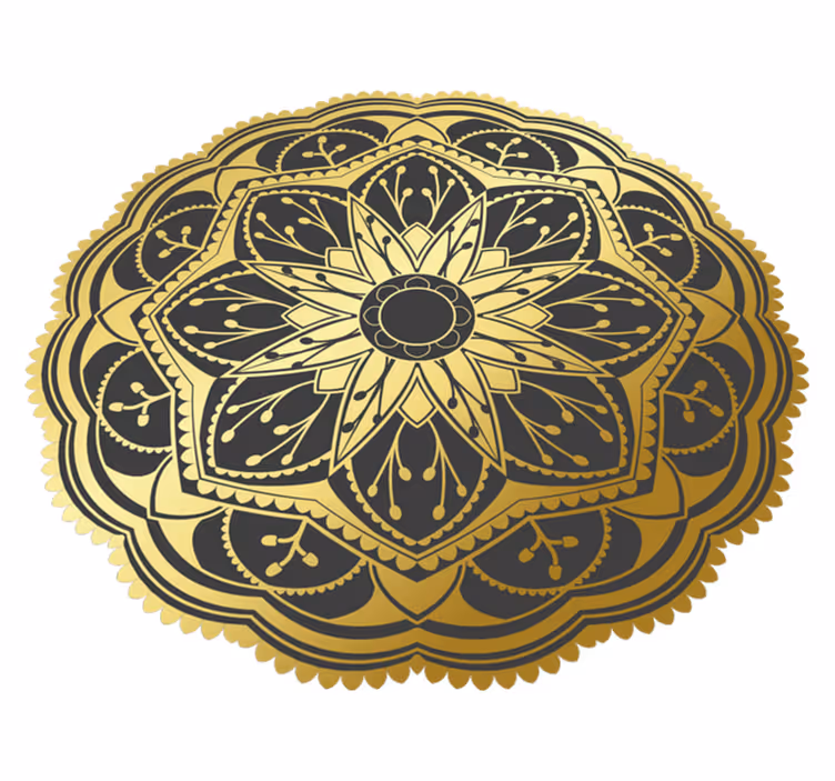 Zlati učinek rožna mandala vinilna preproga - TenStickers