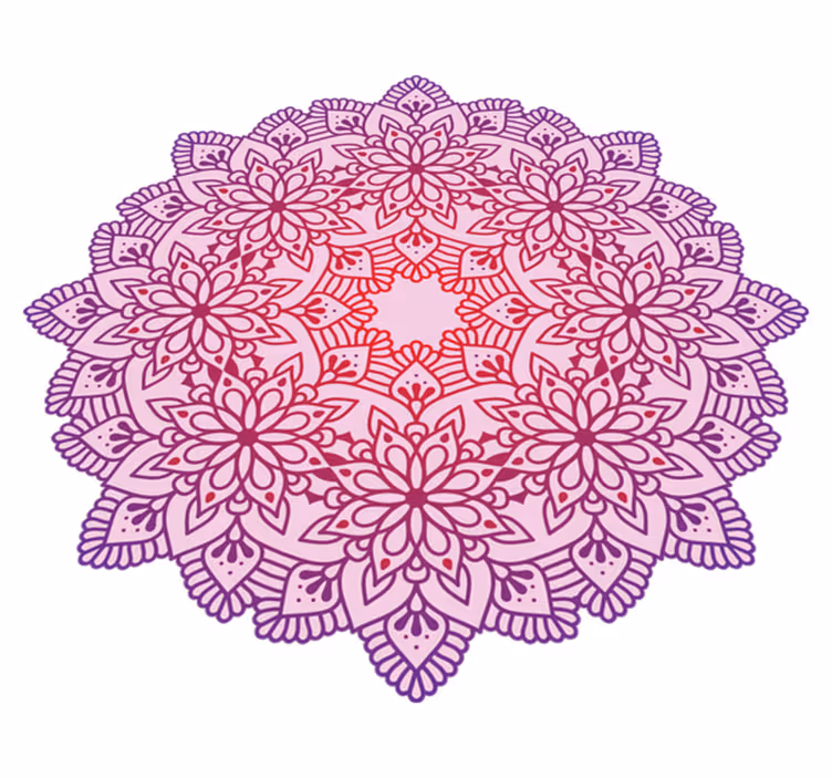 Elegantna cvetlična barvita mandala vinilna preproga - TenStickers