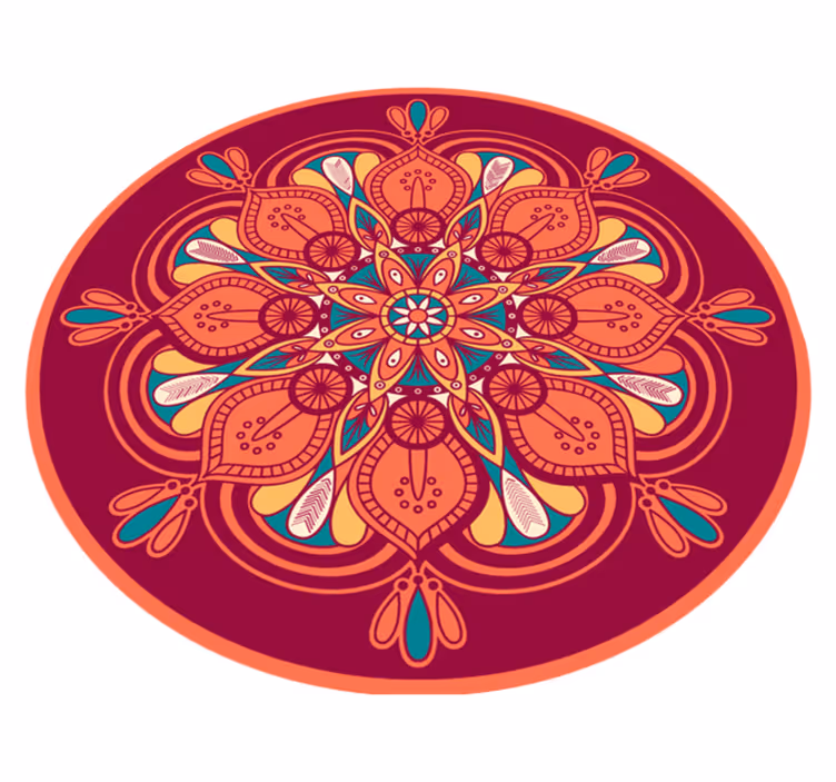 Indijski slog mandala cvetna vinilna preproga - TenStickers