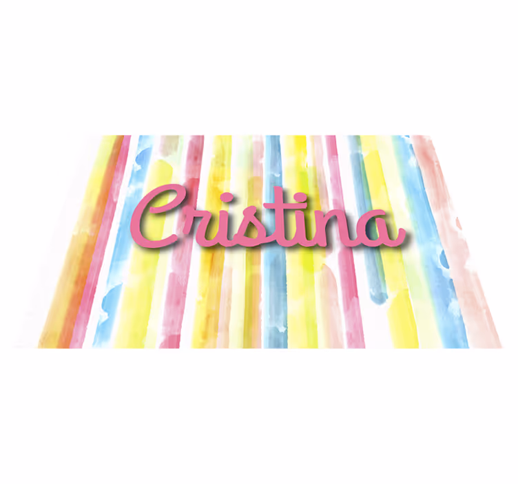 Akvarelna črtasta preproga z imenom - TenStickers