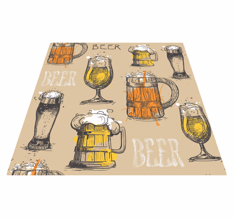 Vintage vinilna preproga - kozarci za pivo - TenStickers