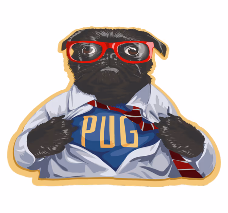 Retro vinilna preproga - pes z očali - TenStickers