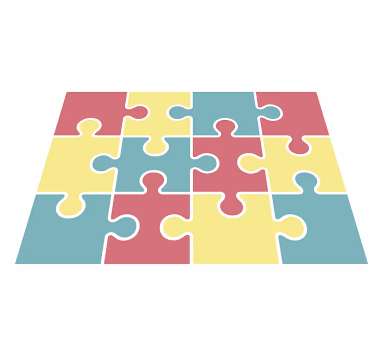 Pastelni toni puzzle igra vinilna preproga - TenStickers