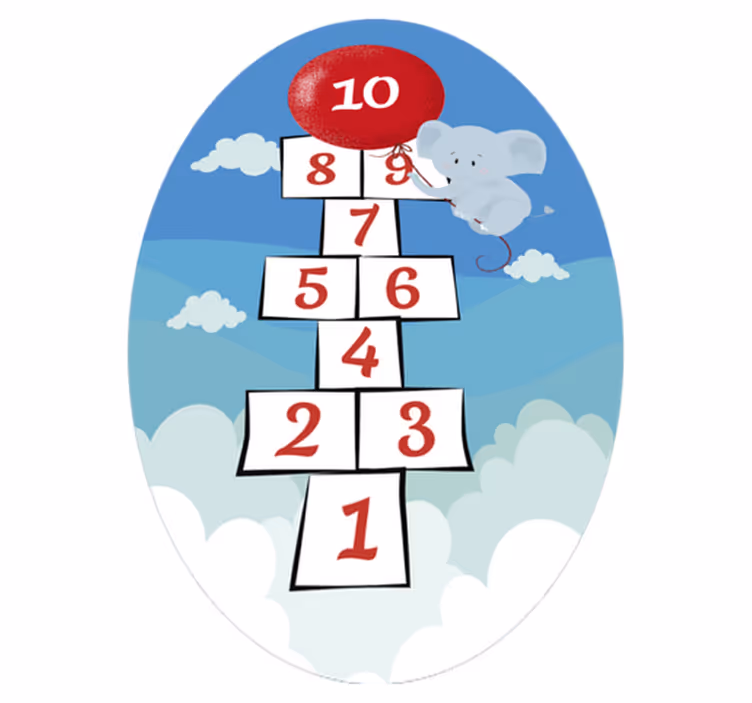 Slon hopscotch igra vinilna preproga - TenStickers