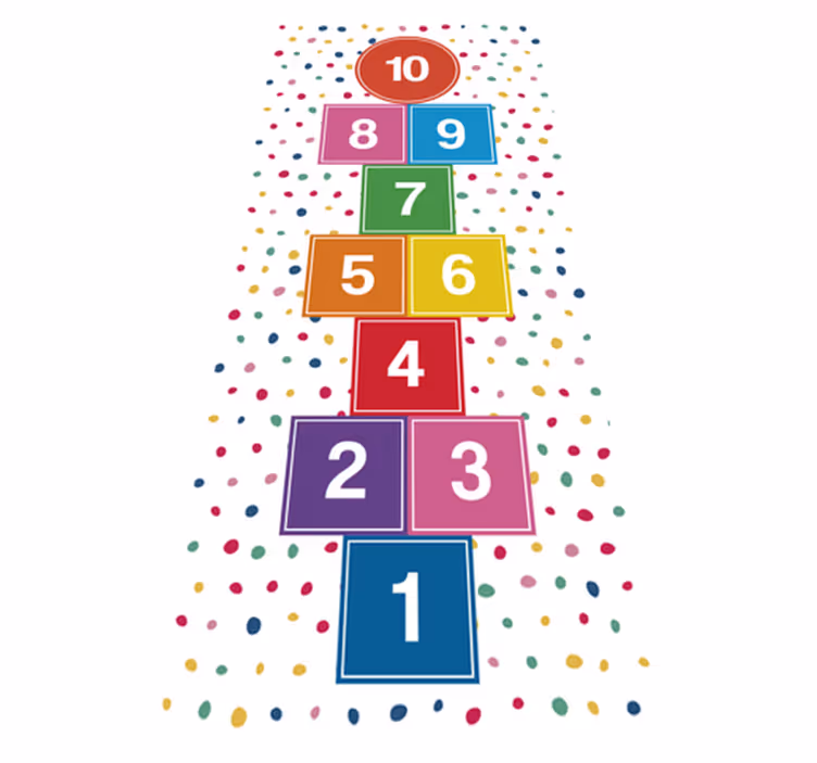 čudovite pastelne tone hopscotch igra vinilna preproga - TenStickers