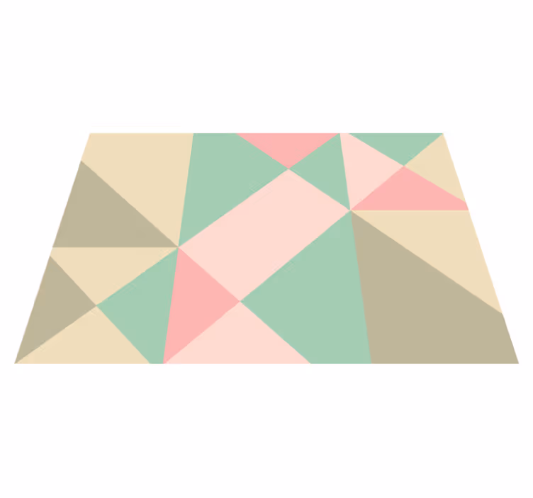 čudovite mehke barve geometrijska vinilna preproga - TenStickers