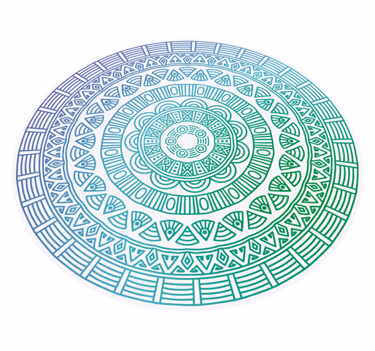 Krasna okrasna okrogla mandala vinilna preproga - TenStickers
