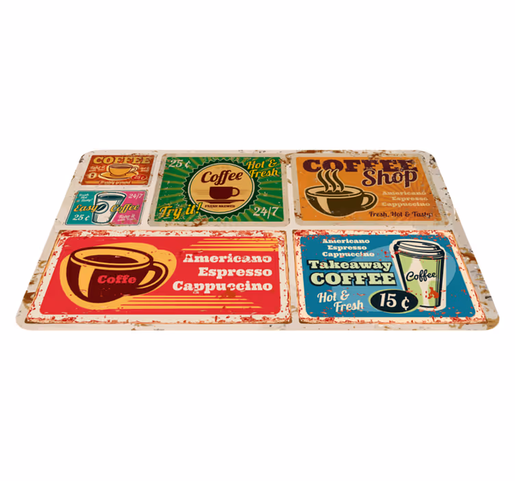 Ameriška kavna vintage vinilna preproga - TenStickers