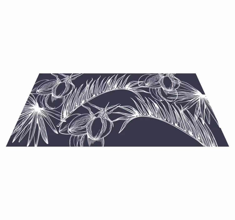 Palmovi listi vinilna preproga za dnevno sobo - TenStickers