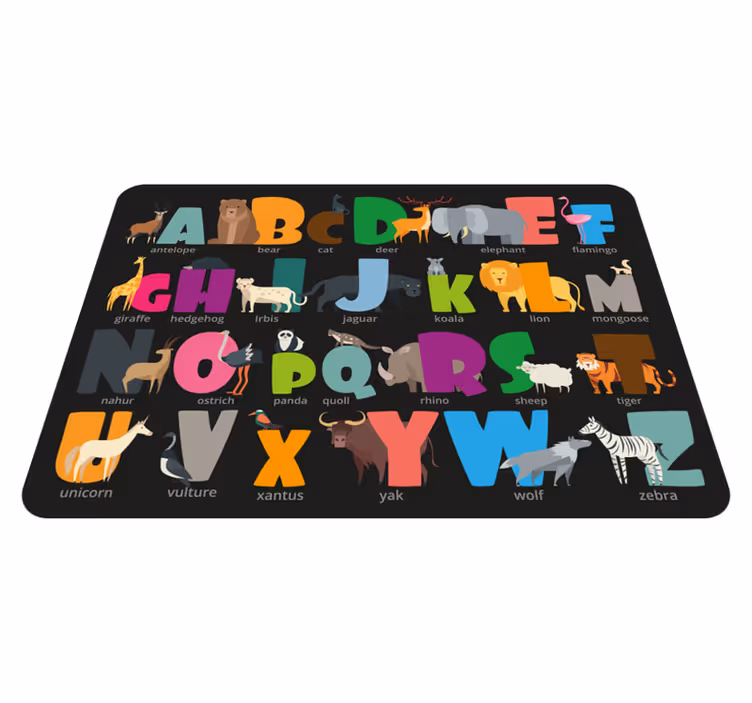 živalska abeceda en vinil preproga - TenStickers