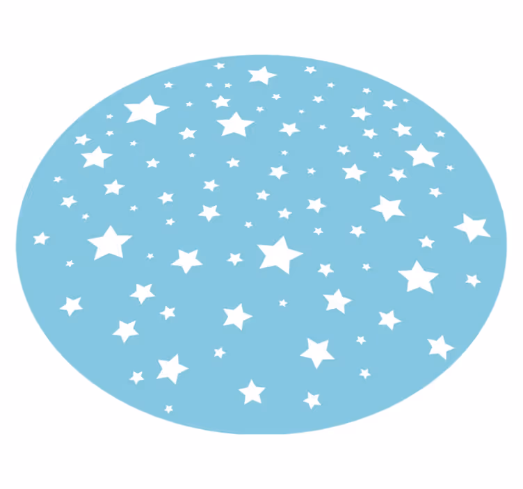 Modre zvezde okrogle vinilne preproge - TenStickers